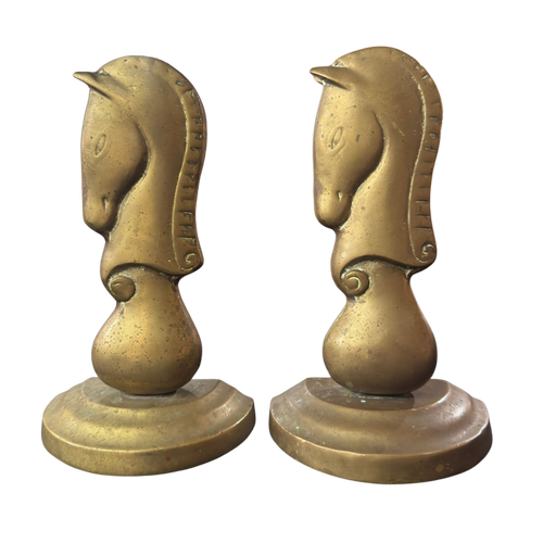 Pair of Brass Stallion Bookends