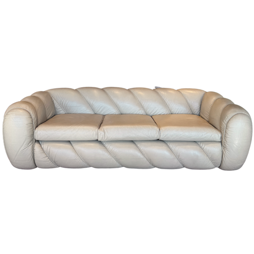 Rare 'Candy' Sofa by Vivai Del Sud, 1980s in Classic Tan Leather, Italy 1980’s