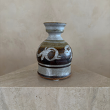 Earth Tone Brushwork Studio Ceramic Vessel