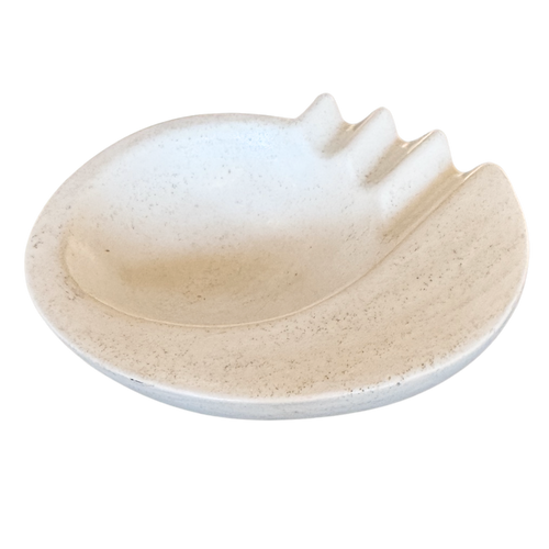 Sculpted Cream Speckle Ceramic Ashtray