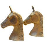 Pair of Brass Horse Head Bookends