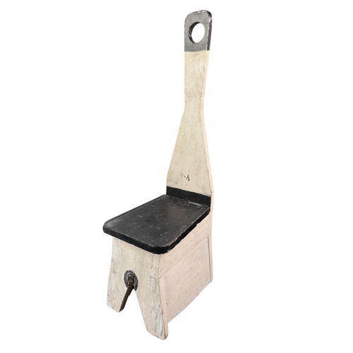 Miniature Black and White Rustic Work Stool