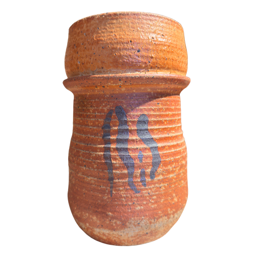 Medium Terracotta Vase with Abstract Motif