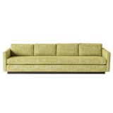 Milo Baughman Tuxedo Sofa in Chartreuse Velvet