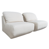 Pair of Postmodern Textured Cream Rope Knit Lounge Chairs