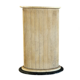 Italian Ribbed Travertine Oval Pedestal