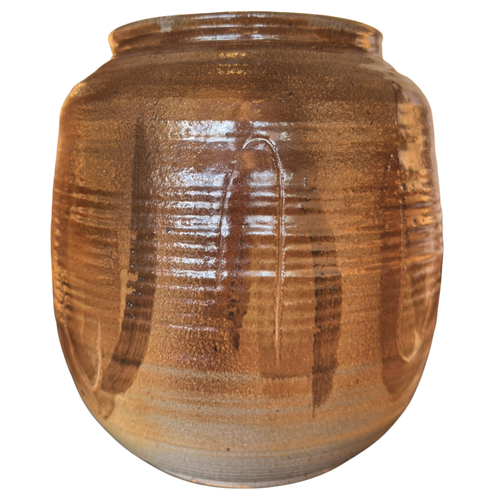 Brown Glazed Stoneware Vessel