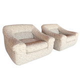 Pair of Postmodern Channeled Lounge Chairs