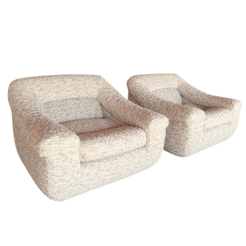 Pair of Postmodern Channeled Lounge Chairs