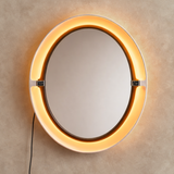 Space Age 'A41' Round Mirror with Lighting by Allibert, 1970s