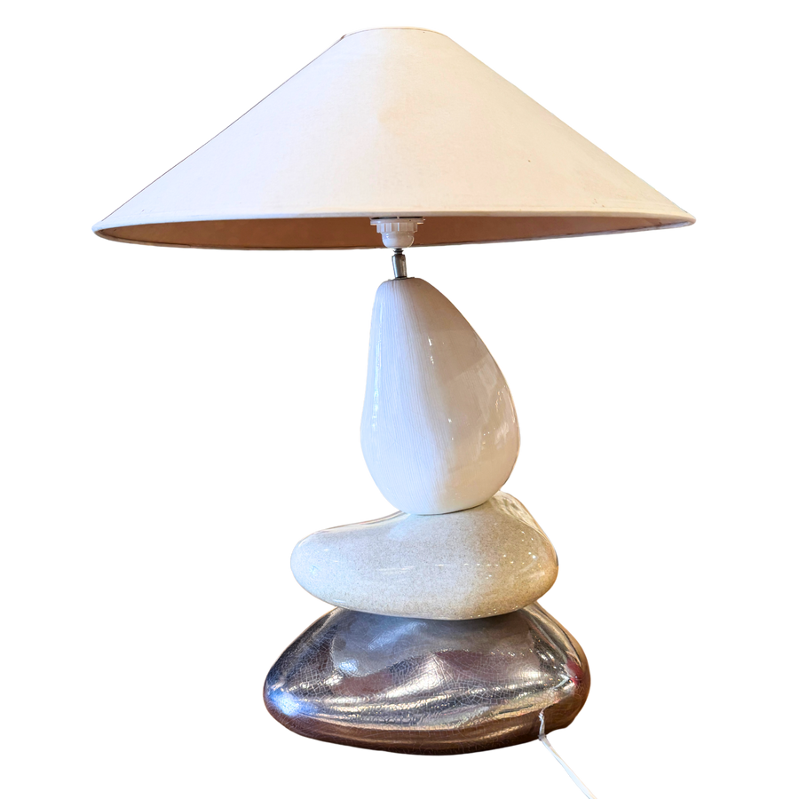 Vintage Multi Texture Pebble Table Lamp by Francois Chatain