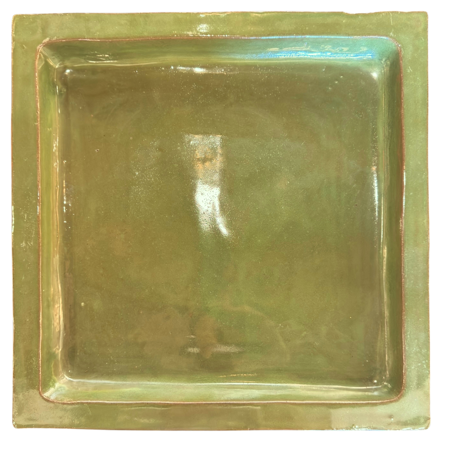 Moss Green Glazed Ceramic Tray