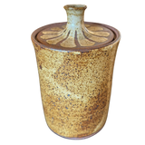 Studio Pottery Lidded Jar with Flared Neck