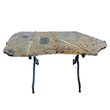 Vintage Orthoceras Limestone Iron Base End Table
