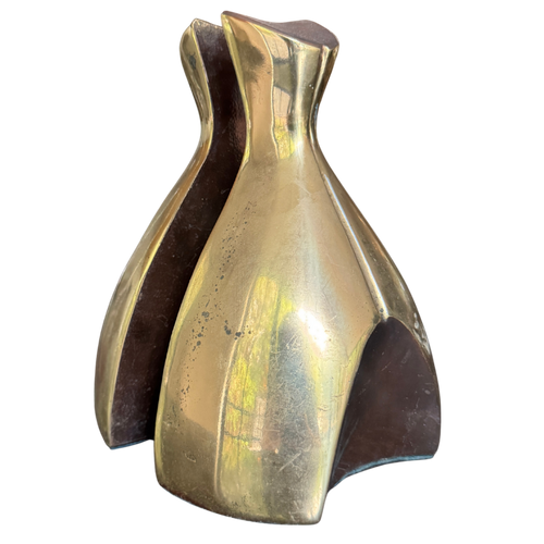 Pair of Faceted Brass Bookends