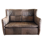 Vintage Chocolate Leather High Back De Sede Loveseat