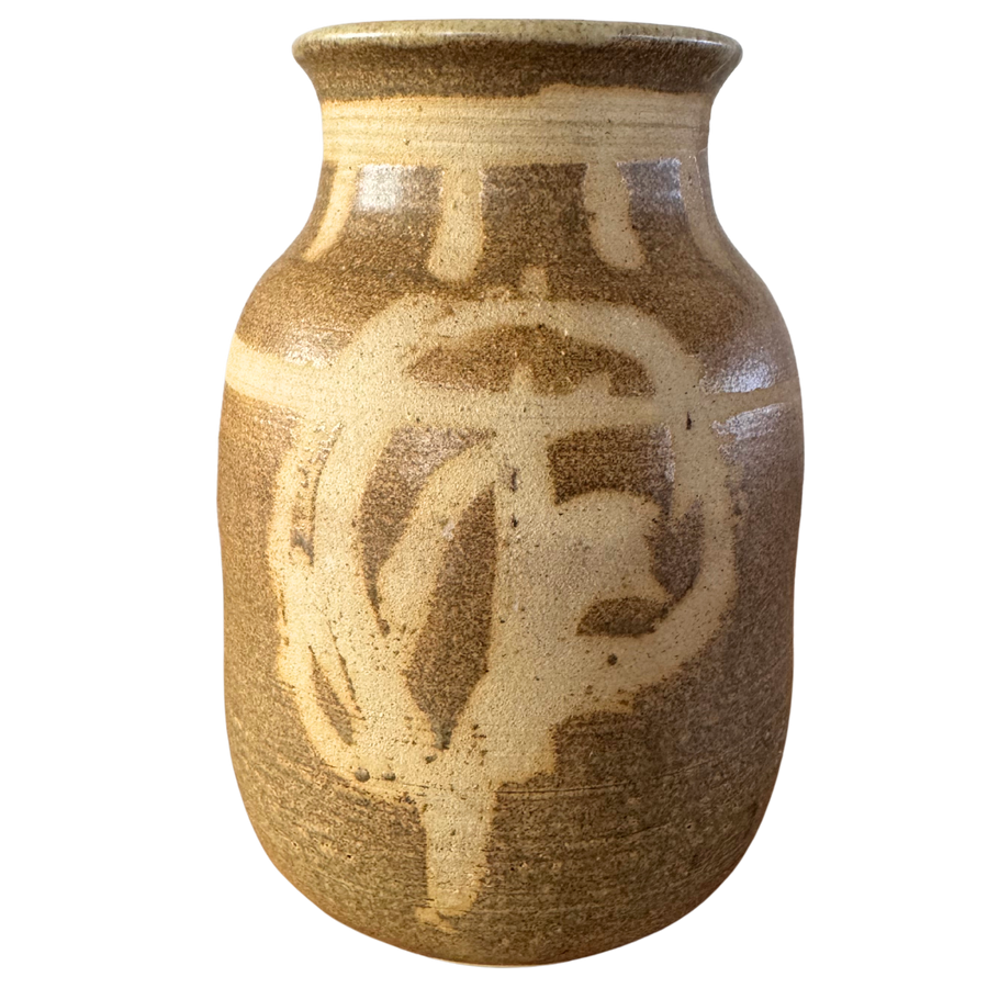 Studio Ceramic Vase with Brushwork Design