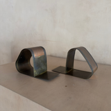 Pair of Bent Brass and Copper Bookends