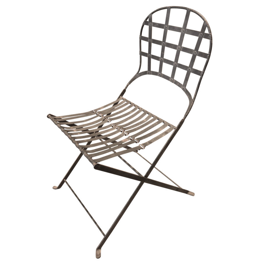 Sculptural Iron Folding Chair