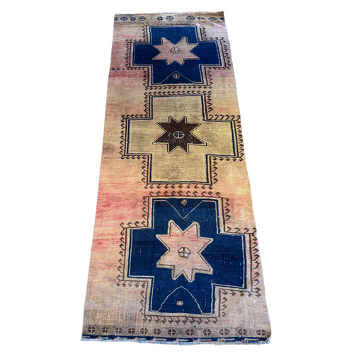 Vintage Anatolian Kilim Rug with Indigo Accents