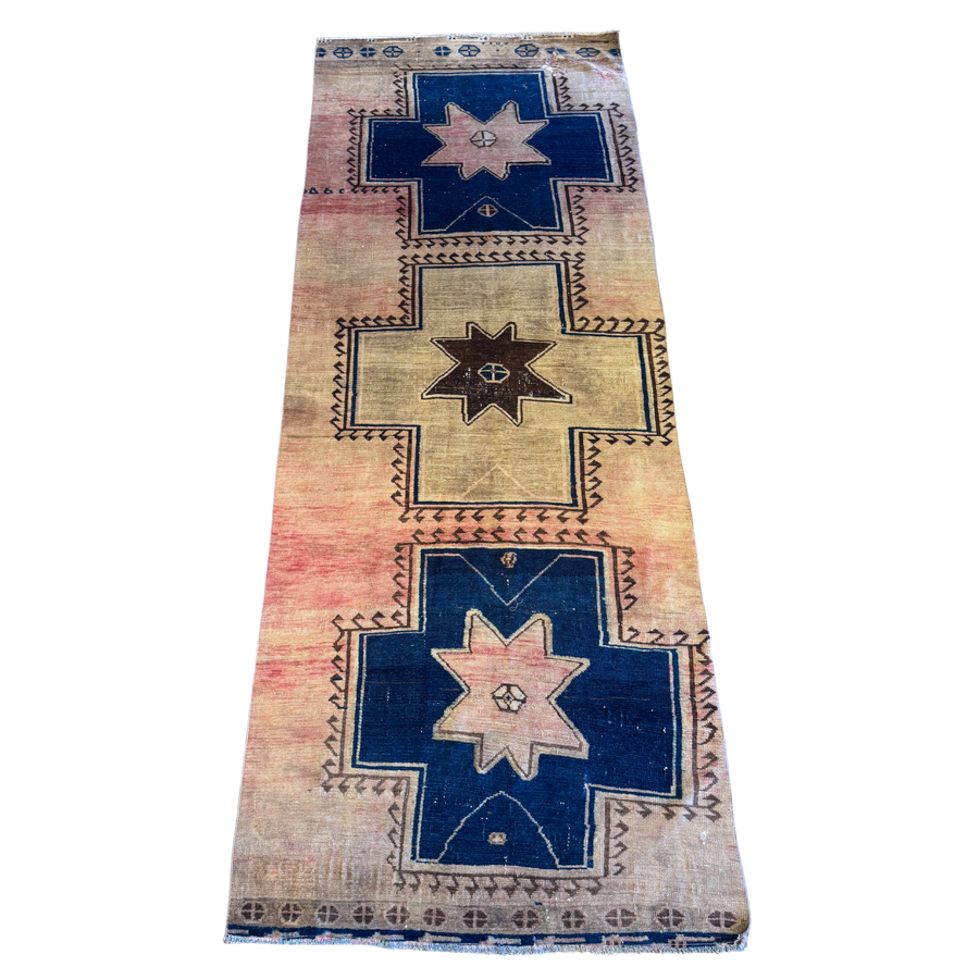 Vintage Anatolian Kilim Rug with Indigo Accents