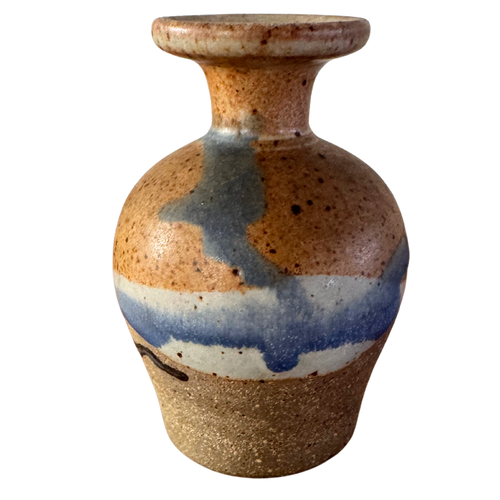 Studio Ceramic Vase in Blue Gradient Glaze