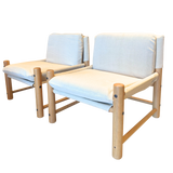 Pair of Canvas Oak Frame Safari Chairs, 1970s
