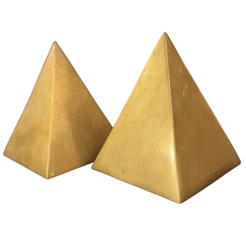 Pair of Geometric Brass Bookends