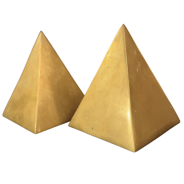 Pair of Geometric Brass Bookends