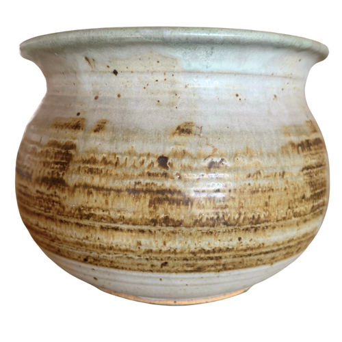 Glazed Oatmeal Stoneware Vessel