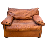 Vintage Italian Distressed Leather Club Chair