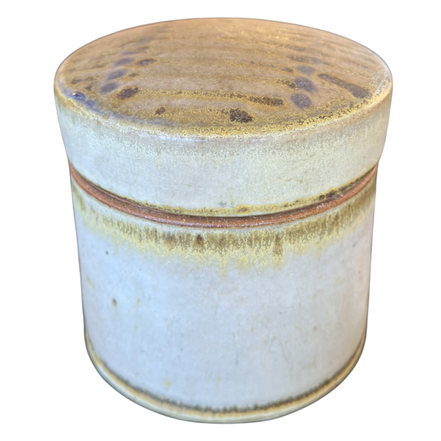Stoneware Lidded Jar with Speckled Glaze