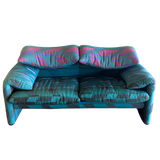 Patterned Maralunga Loveseat by Vico Magistretti