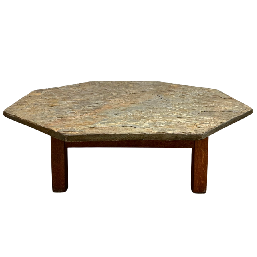 Octagonal Organic Stone Top Coffee Table