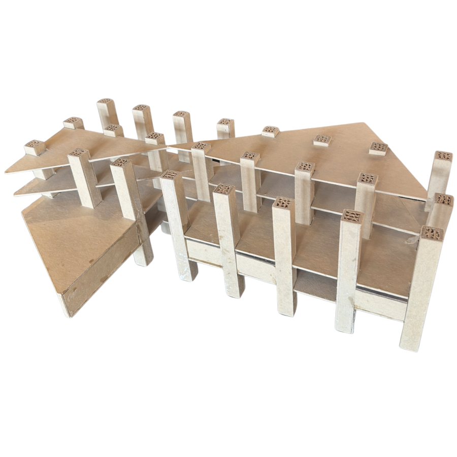 Vintage Architectural Paper Model Sculpture