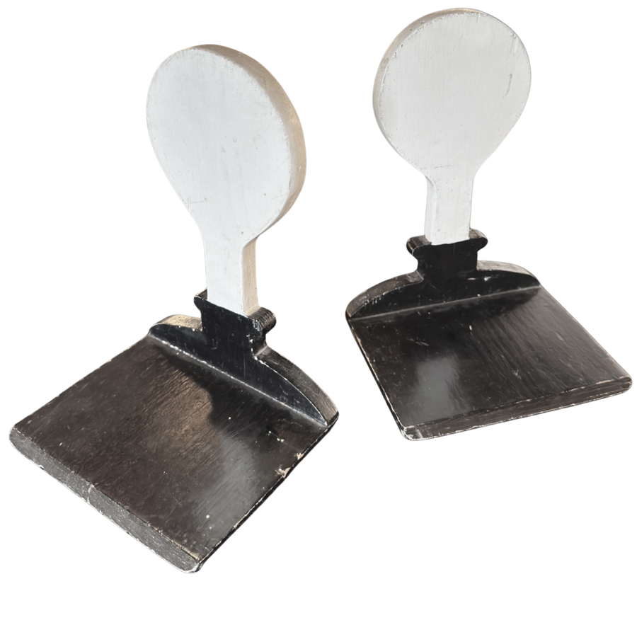 Pair of Painted Wood Paddle Form Bookends