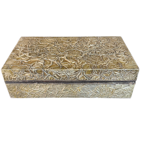 Large Brutalist Metal Lidded Box