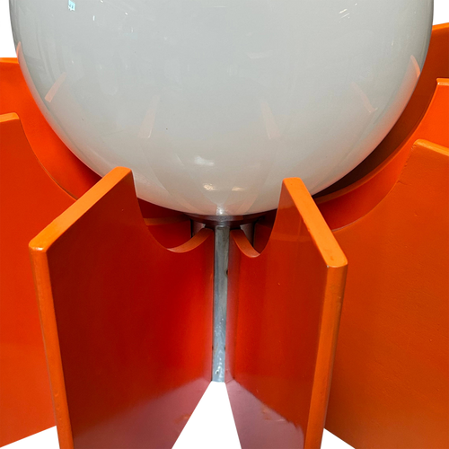 Postmodern Italian Orange Fan Base Table  Lamp