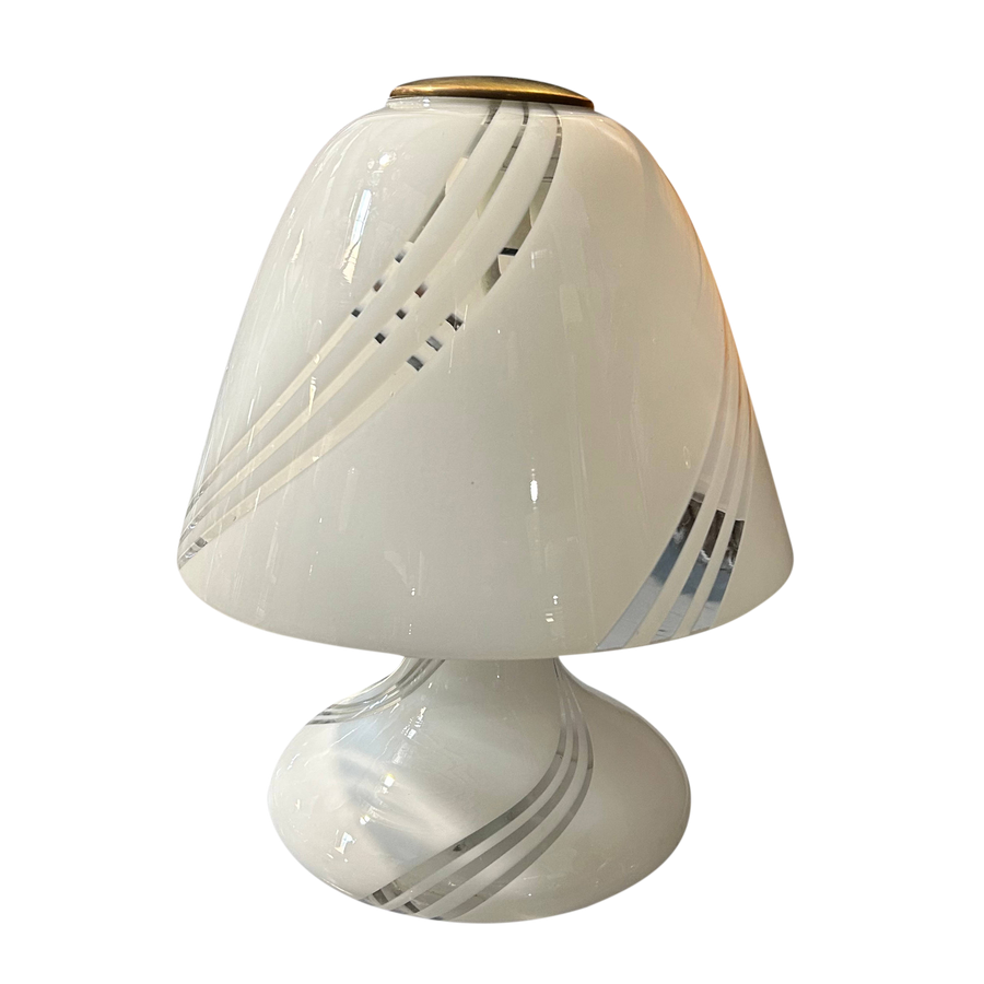 Italian Striped Glass Mushroom Lamp