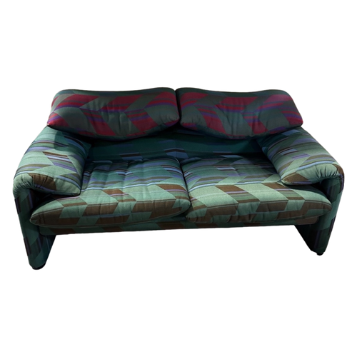 Patterned Maralunga Loveseat by Vico Magistretti