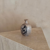 Charcoal & Oatmeal Ceramic Bud Vase