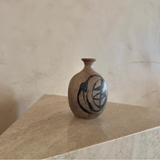 Charcoal & Oatmeal Ceramic Bud Vase