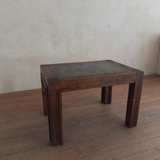 Vintage Oak Geometric Side Table