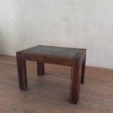 Vintage Oak Geometric Side Table