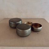 Brass Lidded Cannister Trio