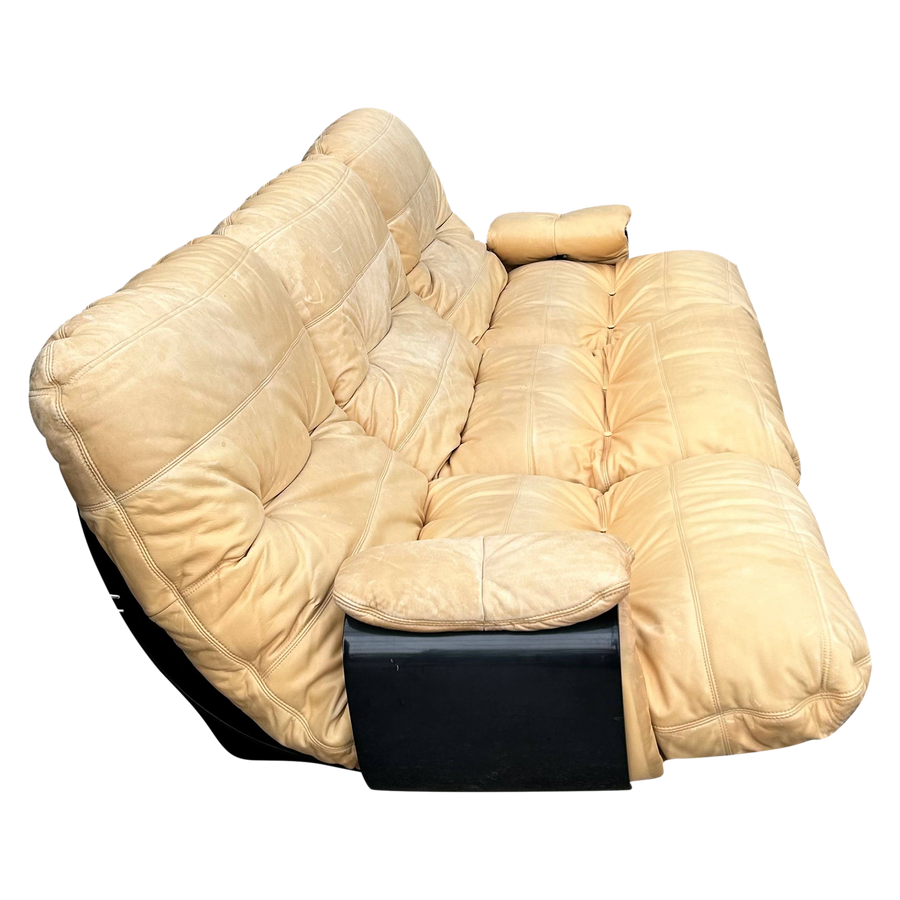 Butter Leather Marsala Sofa by Michel Ducaroy for Ligne Roset