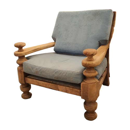 French Antique Carved Wood Armchair