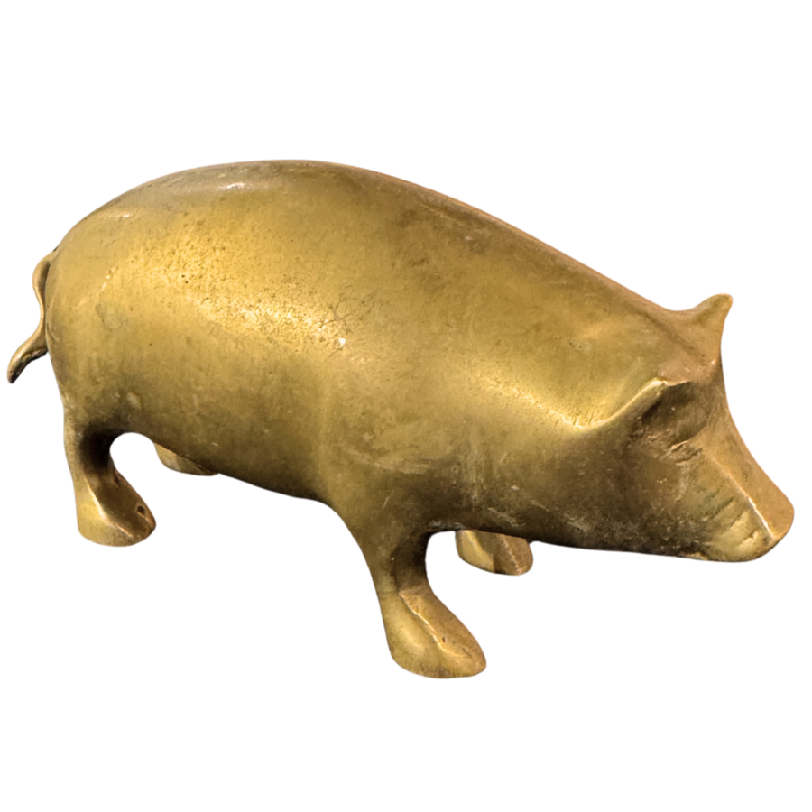 Miniature Brass Pig