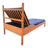 Midnight Blue Corduroy Oak Frame Daybed