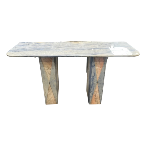 Italian Blue and Pink Marble Console